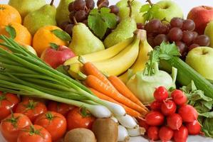 Assortment of fresh vegetables and fruit photo