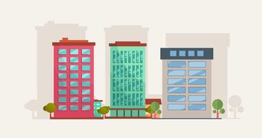 Traditional and modern building Flat design vector concept illustration