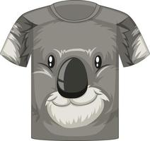 Front of t-shirt with face of koala pattern vector