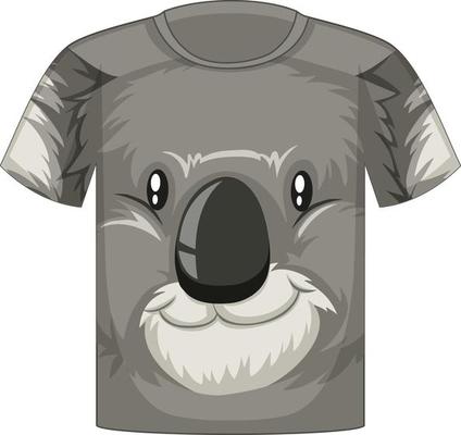 Front of t-shirt with face of koala pattern