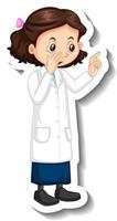 Scientist girl cartoon character in standing pose vector