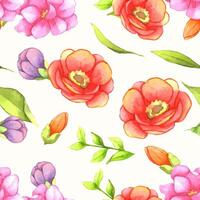 conjunto de ramo de flores de acuarela con elementos individuales. Ilustración floral de arreglo de flores y hojas de melocotón suave. diseño de composición botánica vector