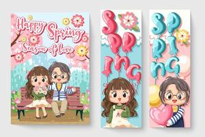 beautiful spring banner background vector