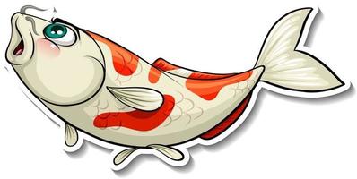 Koi carp fish cartoon sticker vector