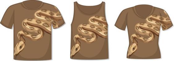 Front of t-shirt with snake template vector