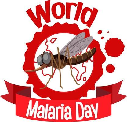 World Malaria Day logo or banner with a mosquito