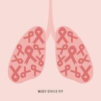World Lung cancer day. Beautiful vector illustration with lungs icon. Editable image in red and emerald colors useful for poster, leaflet or bannerdesign.