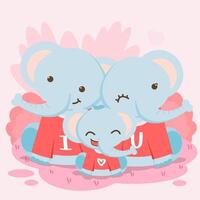 imagen vectorial de elefante y corazón sobre fondo creativo, diferente expresión de amor. vector