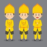 Central Sulawesi Character with Various Expression vector