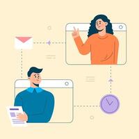 flat vector business smart working and working online any workplace concept