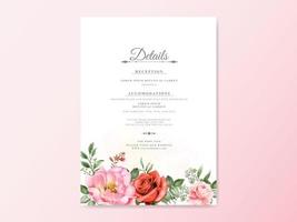 wedding invitation cards floral handrawn vector