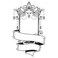 Gorgeous baroque frame with blank space vector
