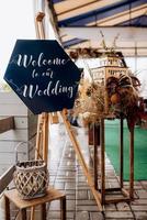 wedding decor with natural elements photo