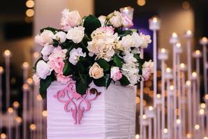 elegant wedding decorations made of natural flowers photo