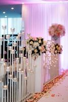 elegant wedding decorations made of natural flowers photo