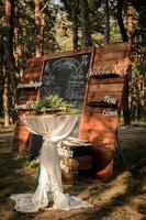 wedding ceremony in the woods photo
