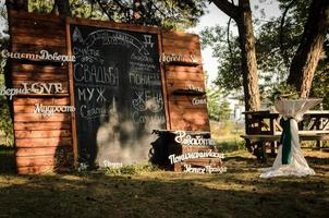 wedding ceremony in the woods photo