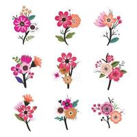 Set of Flower Design vector