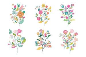 Set of Flower Design vector
