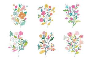 conjunto de diseño floral vector