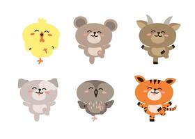 Similar flat style animal vector set