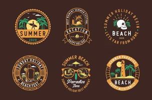 Set of vintage summer badges labels, emblems and logo vector