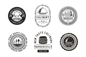 Classic collection of retro restaurant logos vector