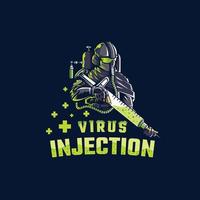 ilustración de inyección de virus vector