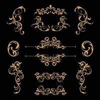 Set of Vintage border element vector