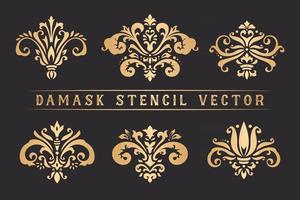 Set of Damask stencil vector