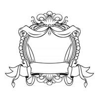 Gorgeous baroque frame with blank space vector