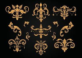 Set of Damask stencil vector