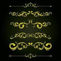 Set of horizontal vintage ornament vector