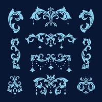 Set of Damask stencil vector