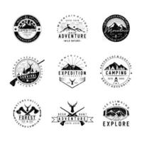 Set of camping and outdoor logo vector