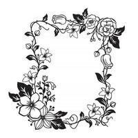 magnífico marco floral con espacio en blanco vector