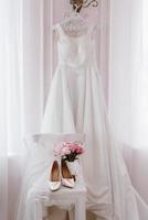 perfect wedding dress on the wedding day photo