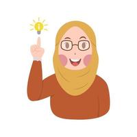 Cute Hijab women shows gesture of getting great ideas vector illustration