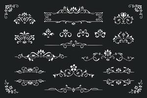 Classic ornament frame, Vintage border illustration set vector