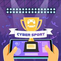 The e-sports competition Trophies and prize money await esports athletes vector