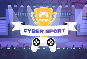 The e-sports competition Trophies and prize money await esports athletes vector