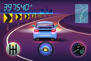 In game competition continue player used high speed car for win in racing game. competition e-sport car racing. vector