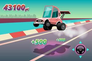 In game competition continue player used high speed car for win in racing game. competition e-sport car racing. vector