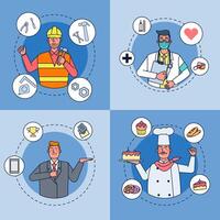 Various of people different professions job and occupations character vector