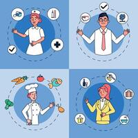 Various of people different professions job and occupations character vector