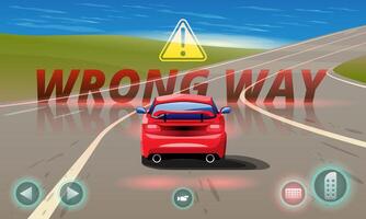 Word in end of sport game racing car. You lose, fail, foul, wrong in game and restart game to new game. vector