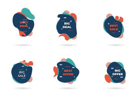 Liquid badges. different services, Gradient group icon. sale element fluid design. Vector illustration.