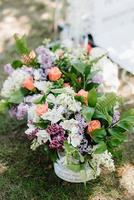 elegant wedding decorations made of natural flowers photo