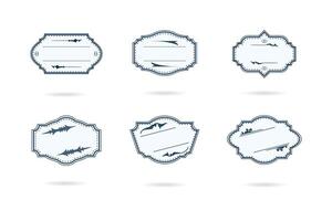 Set of blank retro vintage badges and labels on a white background vector illustration