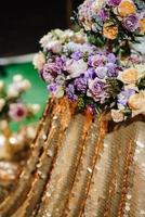 elegant wedding decorations made of natural flowers photo